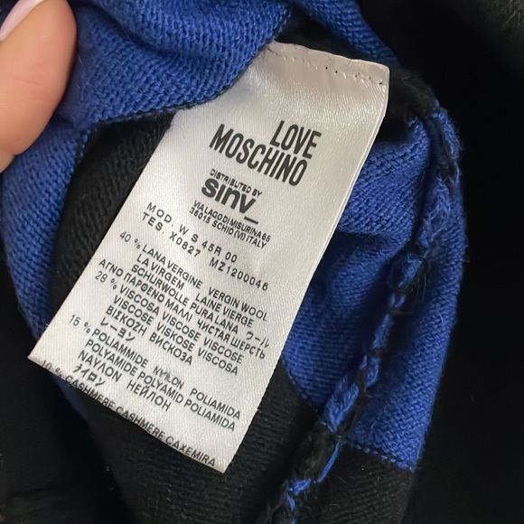 Love Moschino Knitted Dress Blue Black - Picture 10 of 11